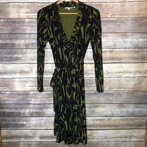 Boden wrap dress floral bamboo jersey long L 6L